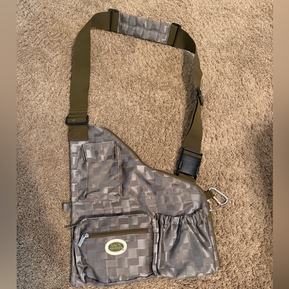 Sacs of life Stylish Brown Checkered Bag